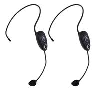 Bewinner Wireless Microphone Headset Mic Cordless, 2.4G UHF Wireless Headset Microphone System, Head Worn or Handheld Mic, 50m Range, Rechargeable, for Teaching Fitness Tour Guide PA (1 for 2)