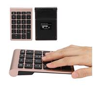 Bewinner Wireless Numeric Keypad 22 Keys, 2.4G USB Mini Numeric Keyboard with Receiver, Ergonomic Scissor Foot Design, 80H Battery Life for //PC - Silver Black (Rose Gold)