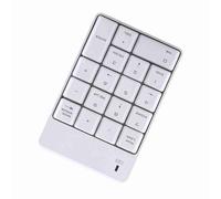 Bewinner Wireless USB Numeric Keypad, 2.4GHz 18 Keys Number Pad for Laptop, Numpad with Plug and Play, Mini Portable Keypad for Notebook PC, White (White)