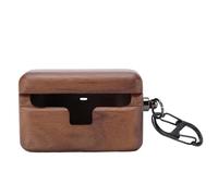 Bewinner Wood Earbuds Case for Free BYRD Bluetooth Earphones, Walnut Wood Protective Cover with Soft Lining and Charging Port, Handcrafted Design