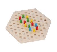 Bewinner Wooden Pegboard Game for Early Learning, Educational Puzzle Toy with Elastic Bands, Promotes Cognitive and Logical Thinking