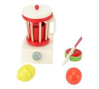 Bewinner Wooden Smoothie Blender Toy Set with Fruit Cutter, 7 Pcs Play Kitchen Accessories for Toddlers Kids Ages 3 4 5, Learning Toys for Boys Girls