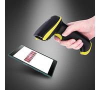 Bewinner YHD-5100 2-in-1 Wireless & USB Barcode Scanner, 2.4GHz 2D/1D Barcode Reader with 100m Range, Compatible with IOS PC POS Systems (Yellow)