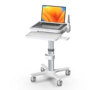 BEWISER Medical Trolley with Laptop Pallet,Hospital Mobile Laptop Cart with Oral Scanner Holder,Height Adjustable Workstation for Dental Clinic,Nursing,Beauty Care