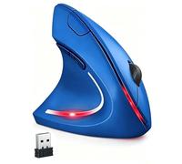 BeWishes Ergonomic Left-Handed Wireless Vertical Mouse, 2.4G, 3 Adjustable DPI (800/1200/1600), Specially for Left Handers (Color: Blue)