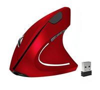 BeWishes Ergonomic Mouse, Vertical Wireless Mouse 2.4G Rechargeable Optical Vertical Mouse High Precision Optical Mouse Adjustable800/1200/1600 DPI, for Laptop etc, Red,Specially for Right-handers