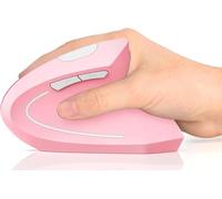 BeWishes Ergonomic Mouse Wireless, Rechargeable Mouse Silent for Carpal Tunnel Right Hand, 2.4GHz USB Vertical Mouse Wireless for Laptop etc, 3 Adjustable 800/1200/1600 DPI, pink