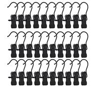 BEWISHOME 50 PCS Boot Hangers for Closet, Laundry Hooks with Clips, Boot Hanging Hold Clip, Clothes Pins, Space Saving Portable Travel Hangers Clip, Jeans, Tall Boots, Towel, Black FYC50B