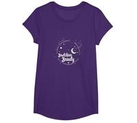 Bewitching Beauty: Enchanting Witch Hat Moon Stars T-Shirt, Girls, Purple, XS