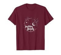 Bewitching Beauty: Enchanting Witch Hat Moon Stars T-Shirt, Men, Burgundy, 3XL