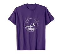 Bewitching Beauty: Enchanting Witch Hat Moon Stars T-Shirt, Men, Purple, 3XL