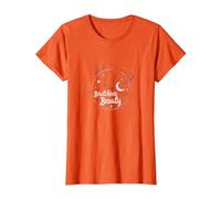 Bewitching Beauty: Enchanting Witch Hat Moon Stars T-Shirt, Women, Orange, 3XL