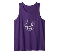 Bewitching Beauty: Enchanting Witch Hat Moon Stars Tank Top, Men, Purple, S