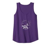 Bewitching Beauty: Enchanting Witch Hat Moon Stars Tank Top, Women, Purple, S