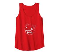 Bewitching Beauty: Enchanting Witch Hat Moon Stars Tank Top, Women, Red, L