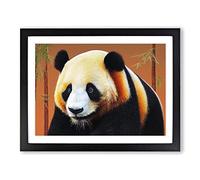 Bewitching Panda Framed Print | A3 Black Framed Wall Art | Ready to Hang | Modern Animal Picture | Living Room Bedroom Lounge Office