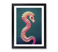 Bewitching Seahorse Framed Print | A3 Black Framed Wall Art | Ready to Hang | Modern Animal Picture | Living Room Bedroom Lounge Office