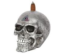 Bewitching Silver Resin Void Backflow Incense Burner by Alchemy - 12cm x 11cm (1 Pc.) - Unique & Mystical Home Decor - Ideal for Halloween Ambiance