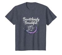Bewitchingly Beautiful Witch Starry Night Magic T-Shirt, Kids, Heather Blue, 8 Years