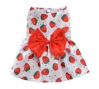 Bewnvne Pet Dog Dress for Small Breeds Flower Pattern Design Princess Stylish Sleeveless Skirt for Dog Poodle Corgi Akita Shibas Dogs Cute Summer Lightweight Dogs Dress For Puppy Girl Female (Red, M)
