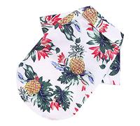 Bewnvne Pet Summer T-Shirts Hawaii Stylish Dog Shirt Printed T-Shirts Breathable Cool Clothes Beach Puppy Pineapple Pattern Shirt For Small Puppy Chihuahua Sweater for Dog Small and Medium (White, XL)