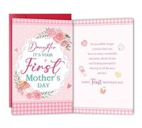 Bewoow First Mother’s Day Card Gift for Daughter, Happy 1st Mother’s Day Card Gift for Her or New Mom from Mom and Dad