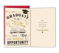 Bewoow Graduation Card Gift for Son, Son Congratulations Card for Him from Dad Mom, Heartfelt Graduation Gift for High School or College Graduate