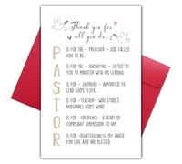 Bewoow Religious Pastor Thank You Card, Christian Appreciation Card for Preacher Minister Teacher Clergy, Ordination Anniversary Retirement Cards for Men Women Church Leader Gift