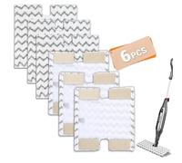 BEWOS 6 PCS Steam Mop Pads - Reusable Replacement Steam Mop Pads for Shark S6001W, S6003D, S3973, S3973D, S3973WM Steam Cleaner, Microfibre Cloths, Machine Washable for All Hard Floors