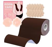 BEWTEIM Bob Tape for Breast Lifting, Boobytape for Breast Lift Plus Size, 3 inch Boob Tape for Large Breasts Roll, Brown, XL