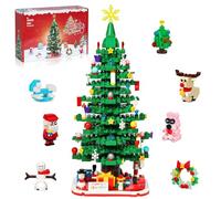 BewthU Christmas Tree Building Set, Christmas Building Blocks with Lights, Holiday Christmas Tree Toys for Teen Adults Xmas Tabletop Decorations Age 15+ (1025 PCS)