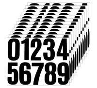Bewudy 120 Pieces Large Number Stickers, 4 Inch Mailbox Number Stickers, Vinyl Waterproof Numbers Sticker for Mailbox Cars, Apartment Door Address,12 Sheets Black