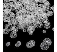 Bewudy 120 Sets of Plastic Sew-on Snap Buttons, Clear Snaps for Sewing, Fasteners Buttons Invisible Sewing Snap Buttons for Sewing Shirts Sewing Clothing DIY Craft, 7mm 10mm 15mm 20mm