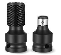 Bewudy 2 Pack Impact Wrench Adapter, Wrench Converter 1/2 Square Drive to 1/4 Hex Shank Socket Adapter Quick Release Chuck Converter for Impact Ratchet Wrenchs Screwdriver Bit Holding Socket