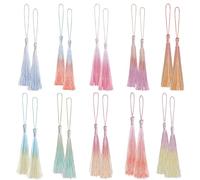 Bewudy 20 Pcs Mini Tassels Bookmark, Colorful Tassels for Handmade Crafts