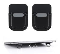 Bewudy 2PCS Portable Keyboard Riser, Self-Adhesive Mini Laptop Stand Invisible Computer Keyboard Stand for Desk, Foldable Laptop Feet with Anti-slip Silicone (Black)