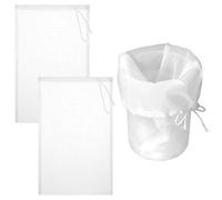 Bewudy 3 Pack Brew Bags, 12.2" x 7.87" Extra Large Reusable Fine Mesh Bag with Adjustable Drawstring, for Home Brewing Hops Grains Fruit Wine Beer Making Brew in a Bag Supplies(12.2" x 7.87")