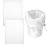 Bewudy 3 Pack Brew Bags, 23.62" x 17.71" Extra Large Reusable Fine Mesh Bag with Adjustable Drawstring, for Home Brewing Hops Grains Fruit Wine Beer Making Brew in a Bag Supplies(23.62" x 17.71")