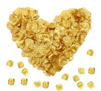 Bewudy 300PCS Fake Rose Petals, Gold Silk Rose Petals, for Romantic Night Romantic Festive Atmosphere Creation for Marriage Proposal Wedding Valentine's Day Decoration Party Activities (Gold) (300)