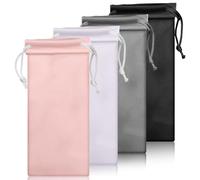 Bewudy 4 Pcs Soft Sunglasses Pouch, Eyeglasses Sunglasses Microfiber Pouch Bag, Sunglasses Case Bag With Drawstring Gadgets Cleaning and Storage Pouch Cloth Glasses Case(Black, Pink, Gray, White)
