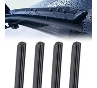 Bewudy 4PCS Car Windshield Wiper Blade Strips, DIY Adjustable Car Windscreen Wiper Rubber Strips, Silicone Car Frameless Window Replacement Universal for SUV Truck Van