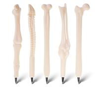 Bewudy 5 PCS Creative Novelty Bone Shape Ballpoint Pens, 1.0mm Black Ink Bone Model Pens Nurse Doctor Pen Halloween Party Favors for Kids Student Stationery Halloween Party Supplies