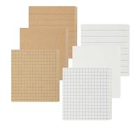 Bewudy 6 Pack Kraft Sticky Notes, 480 Sheets 3x3 Inches Self-Stick Notes with Line, Paper Lined Grids Pages Adhesive Memo Home Office School Planner Reminder Supplies, Brown,White (547589_1-SALZZ-C)