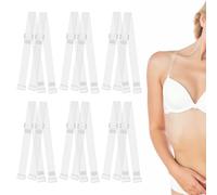 Bewudy 6 Pairs Invisible Clear Bra Straps, Soft Transparent Shoulder Straps, Adjustable Clear Strap, Non-Slip Transparent Bra Strap Replacement for Women Girls Summer Party Gift