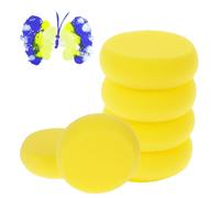 Bewudy 6 Pcs Yellow Round Painting Sponge, Artist Sponges for Face Painting, Pottery, Ceramics, Art Crafts