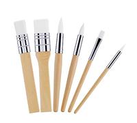 Bewudy 6Pcs Wooden Paint Brush Set, Paintbrushes for Acrylic Painting Brushes Artist Paintbrushes for Oil Watercolor Canvas Boards Rock Body Face Nail Art Crafts DIY Art Painting Supplies