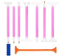 Bewudy 8 Pcs Diamond Paint Pens DIY Diamond Embroidery Pen Diamond Paint Tools Pen Drawing Point Drill Pen Diamond Art Tools Pen with Rubber Sleeve Correction Pen for Diamond Crafts (Pink)