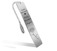 Bewudy Bookmark with Chain for Book Lover, Enjoy The Next Chapter Bookmark Inspirational Graduation Retirement Birthday Book Lover Gifts for Women Men Seniors Graduation