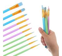 Bewudy Paint Brushes Set, 10 Pcs Artist Brush, Paint Brushes for Acrylic Painting, Oil Watercolor Acrylic Paint Brush for Acrylics Water Color Oil Gouache Ink(10)