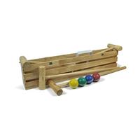 BEX Pro Croquet Set, 4 Mallets in Wooden Box, Rubberwood Garden Game